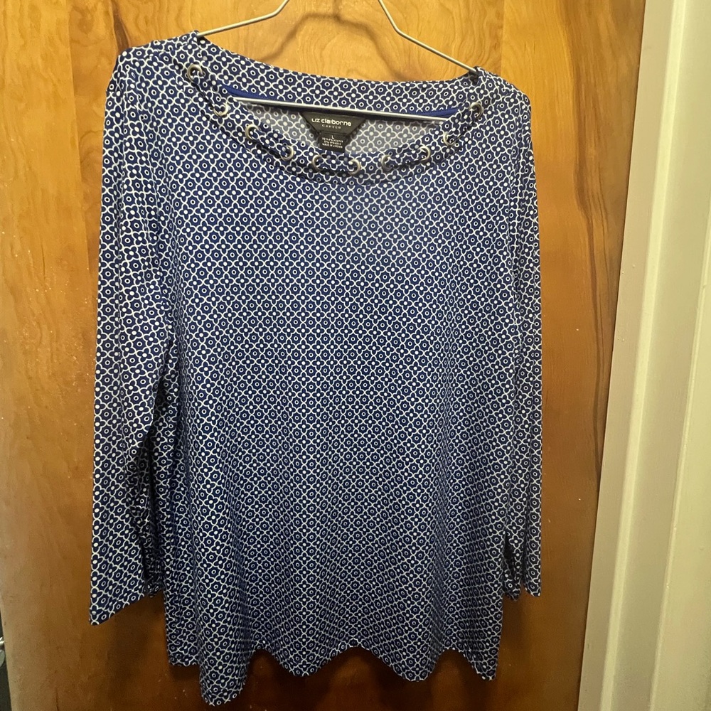 Royal Blue Patterned Women's Top